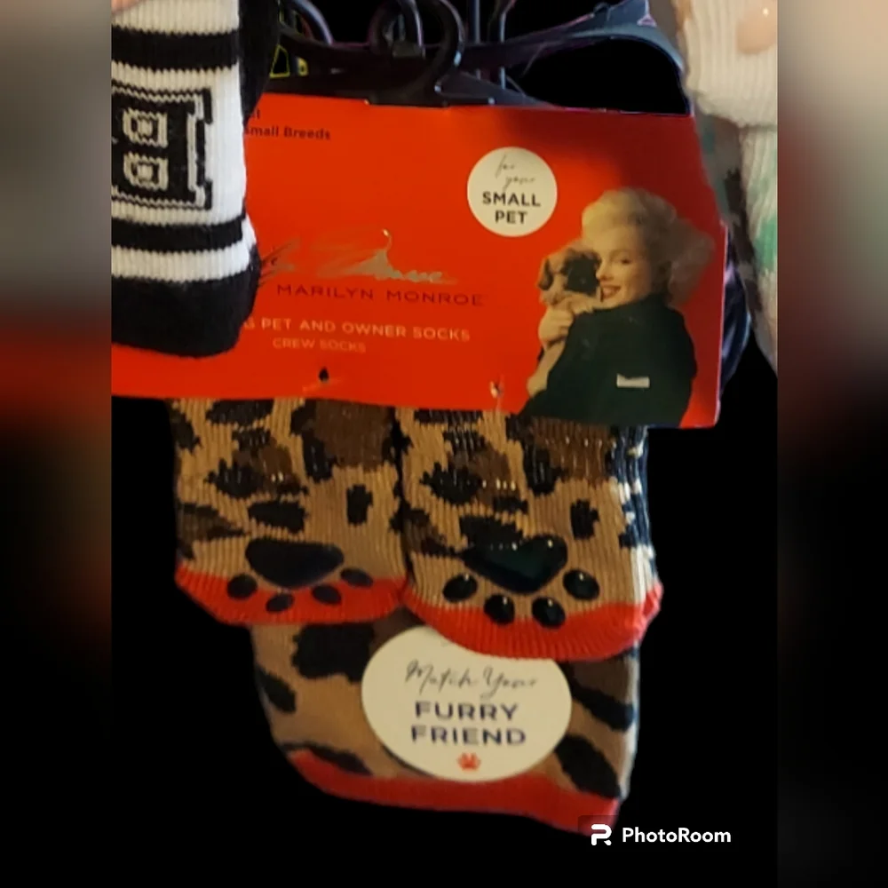 Marilyn Monroe Matching Pet and Owner Crew Socks 3 Sets NWT